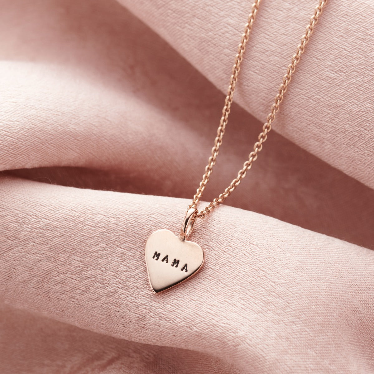 Textured Personalised Heart Charm Necklace