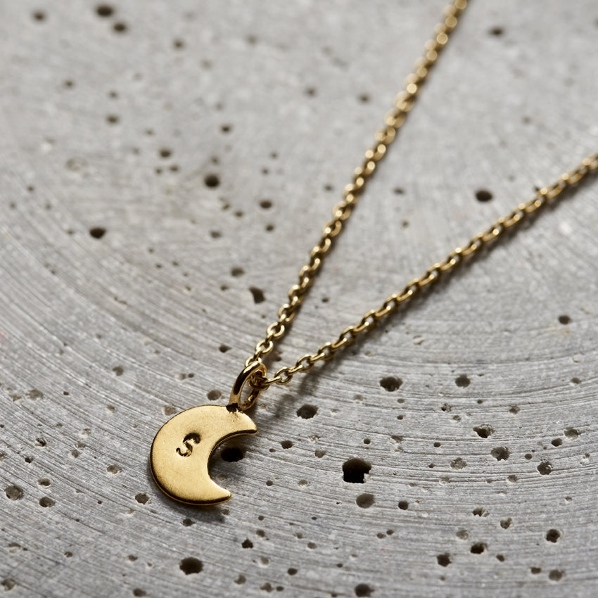 Personalised Mini Crescent Moon Necklace