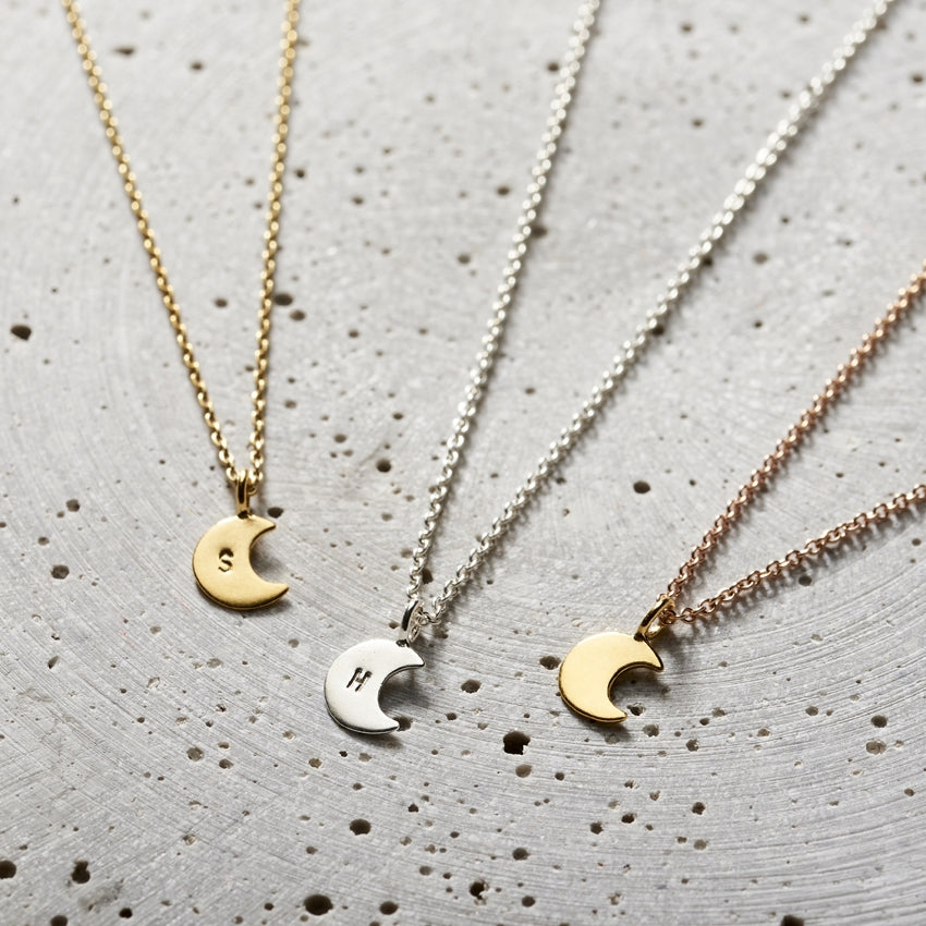 Personalised Mini Crescent Moon Necklace