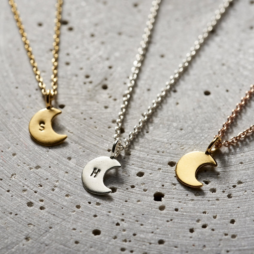 Personalised Mini Crescent Moon Necklace