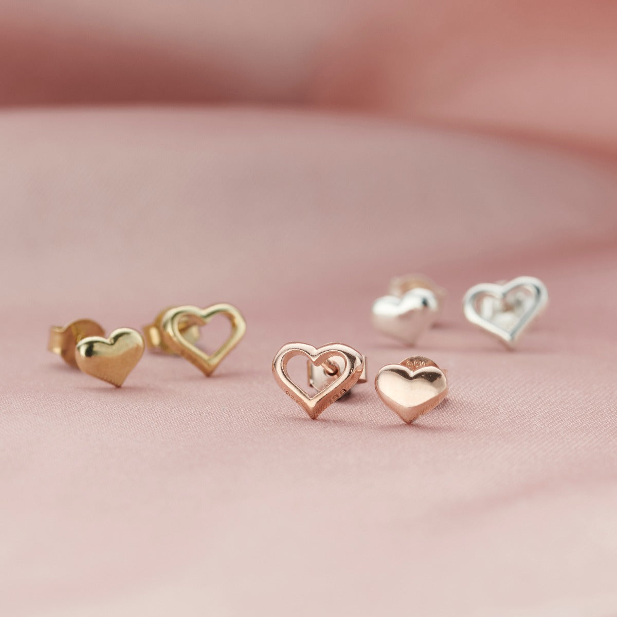 Mismatch Heart Stud Earrings