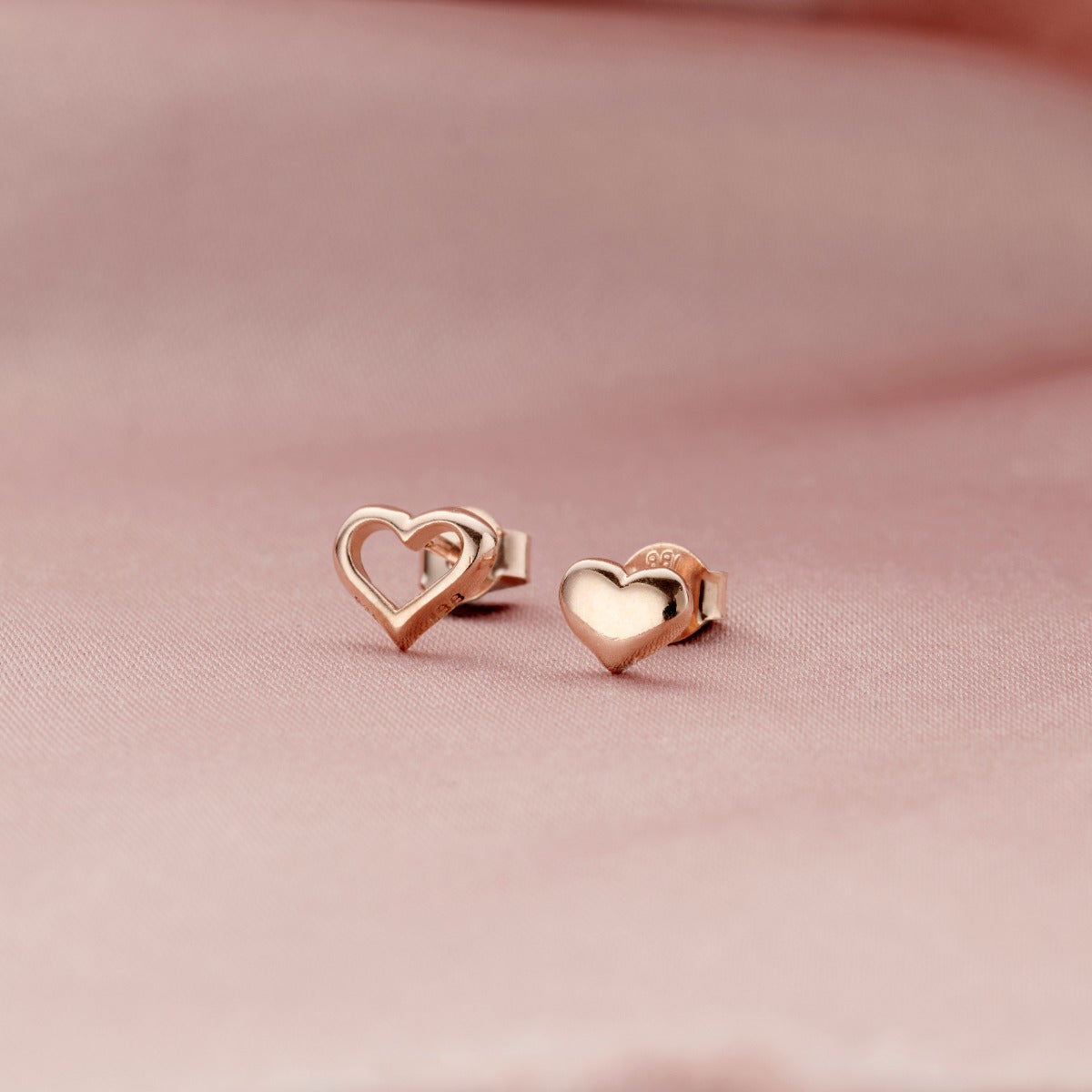 Mismatch Heart Stud Earrings