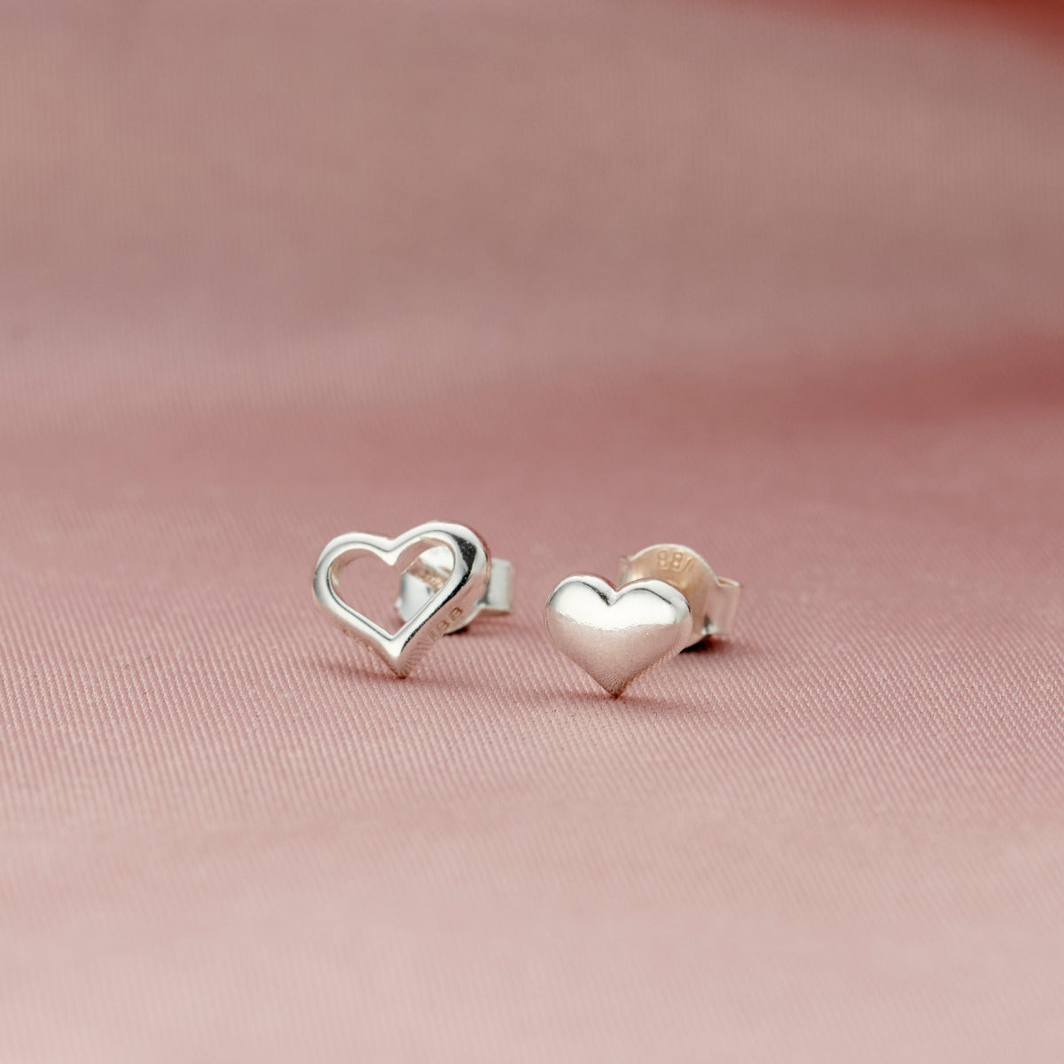 Mismatch Heart Stud Earrings