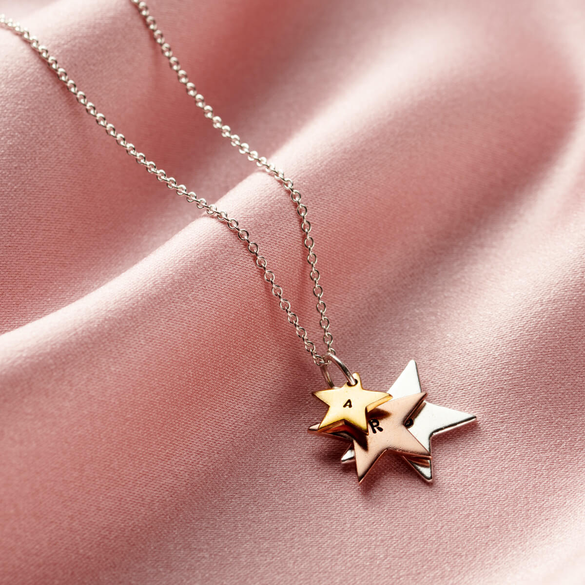 Personalised Mixed Gold Family Star Necklace