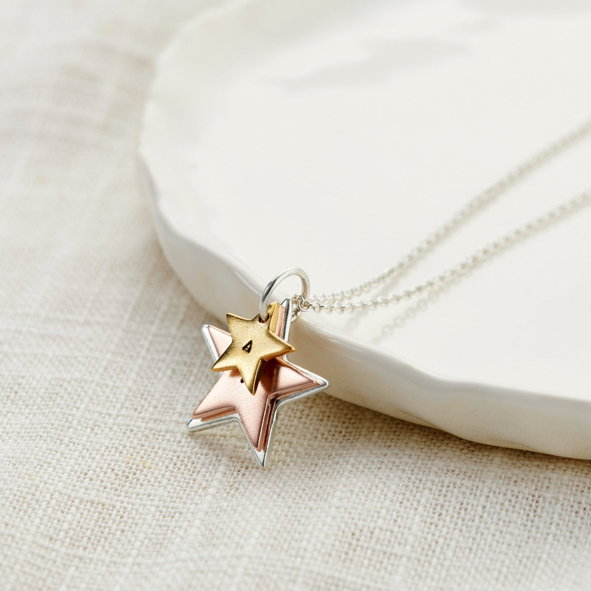 Personalised Mixed Gold Family Star Necklace