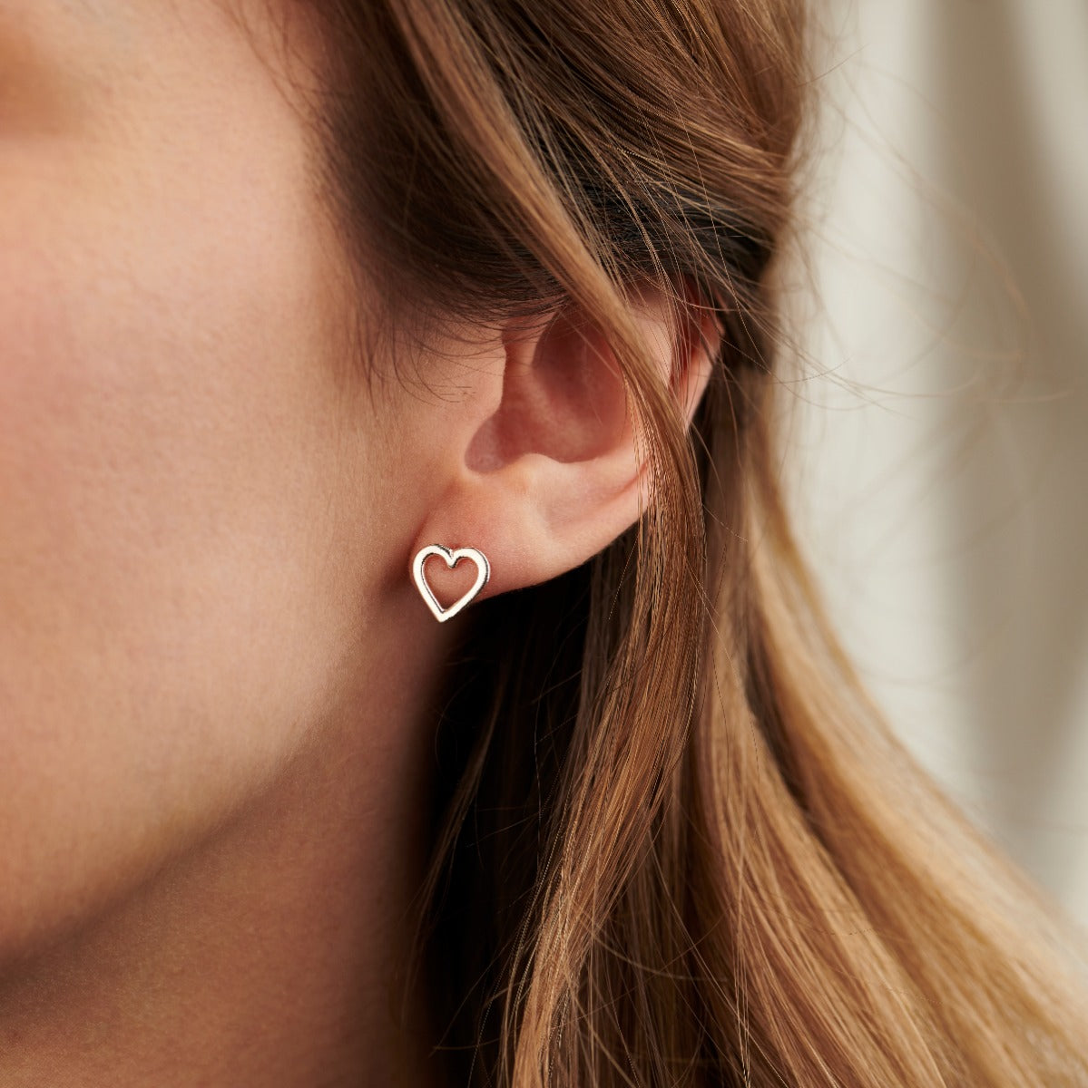 Petite Love Heart Stud Earrings