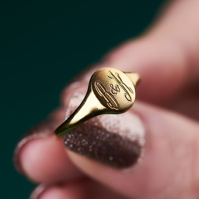 9ct Gold Personalised Monogrammed Signet Ring