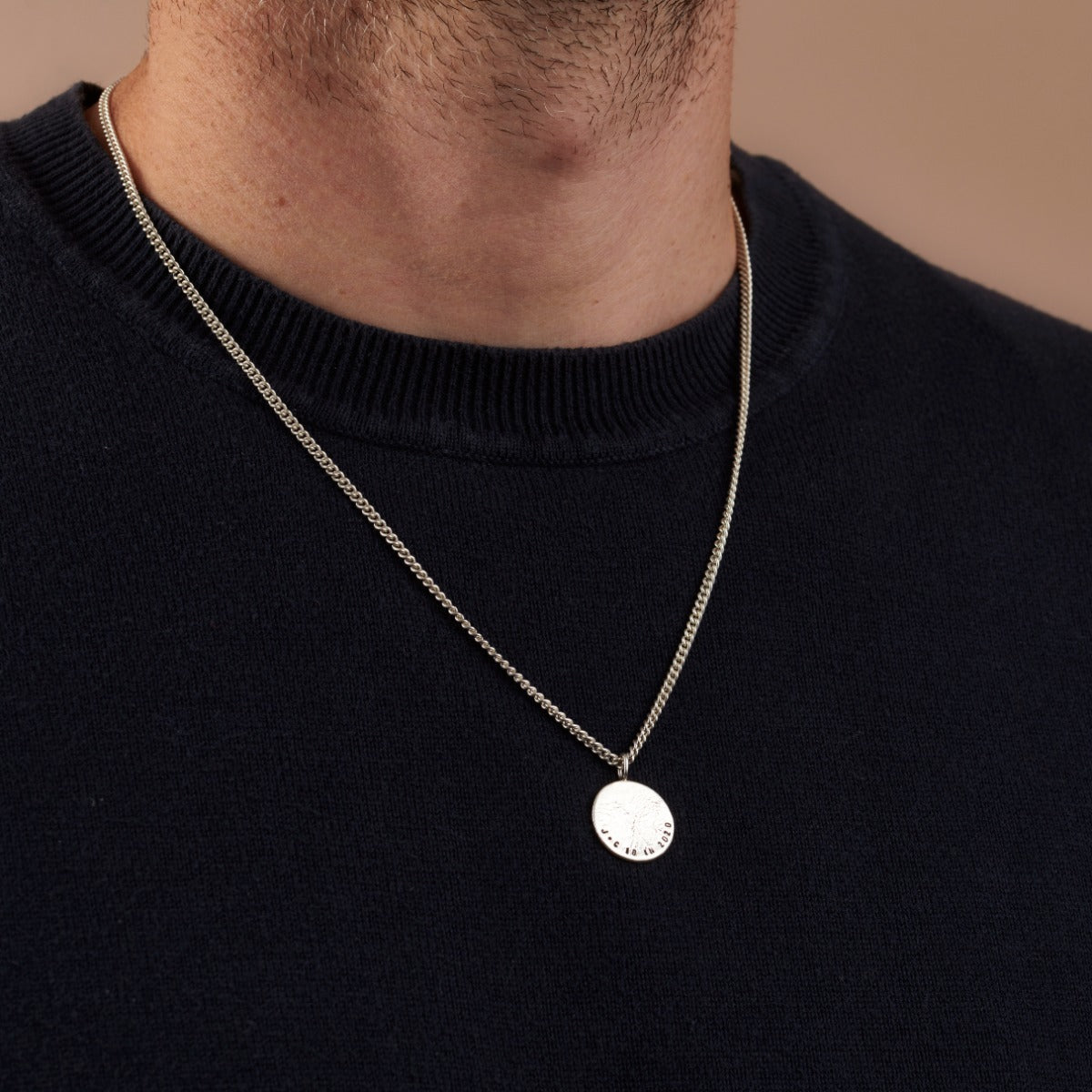 Personalised Men's Molten Disc Necklace