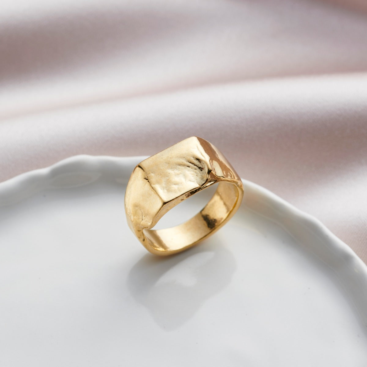 Molten Chunky Organic Signet Ring