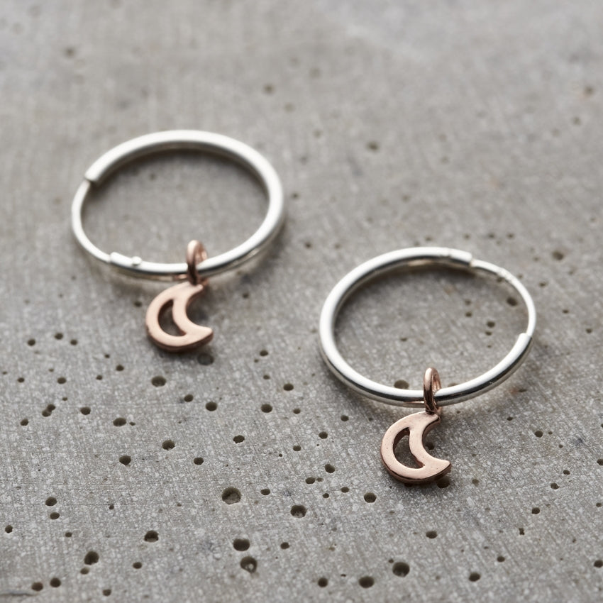 Open Moon Hoop Earrings