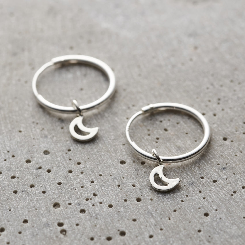 Open Moon Hoop Earrings