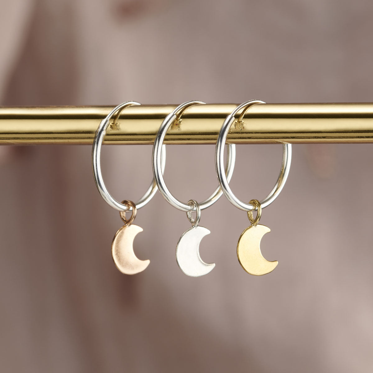 Moon Hoop Earrings