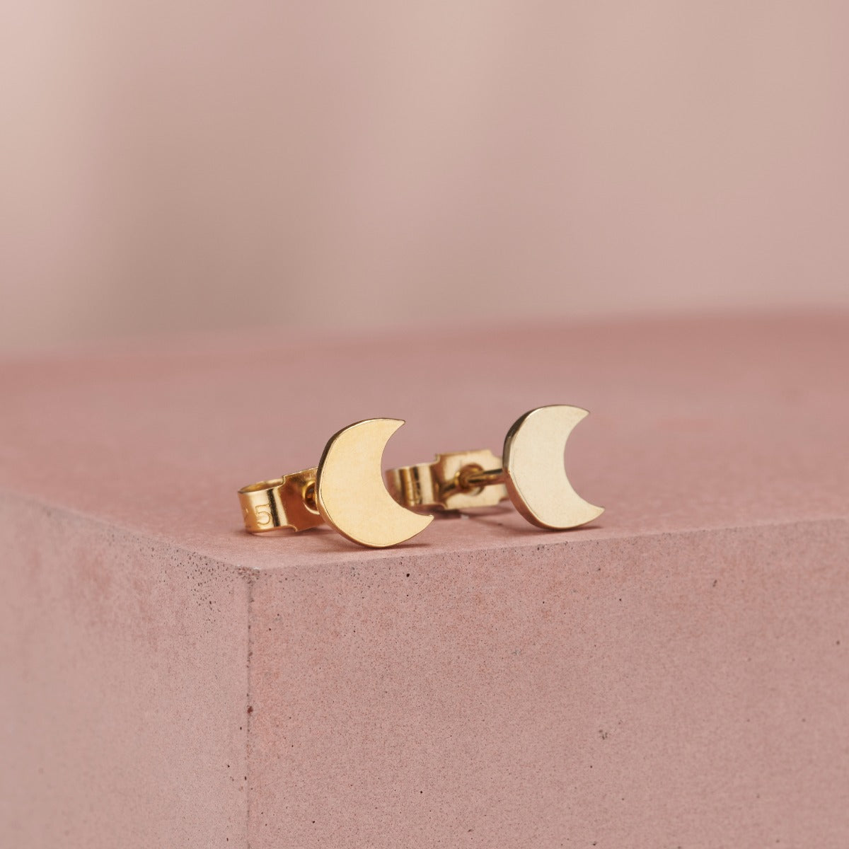 Crescent Moon Stud Earrings