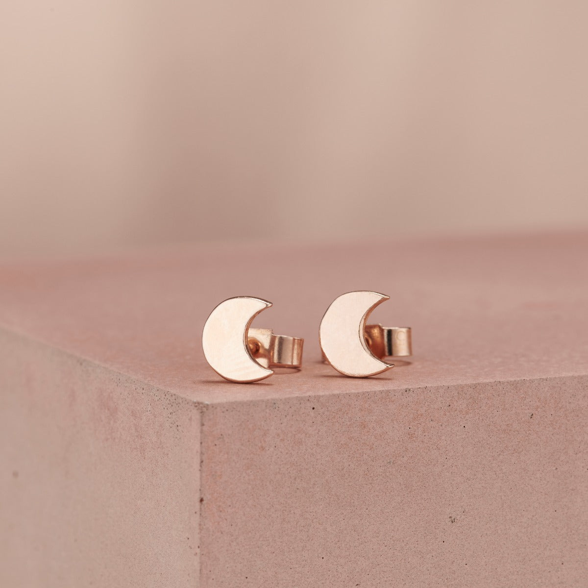 Crescent Moon Stud Earrings