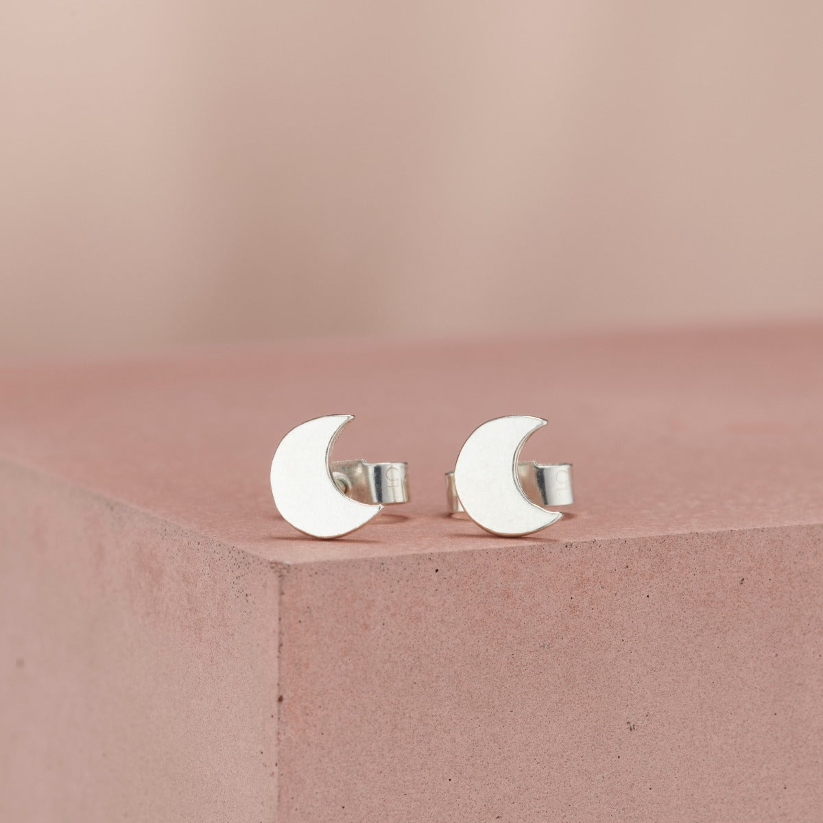 Crescent Moon Stud Earrings