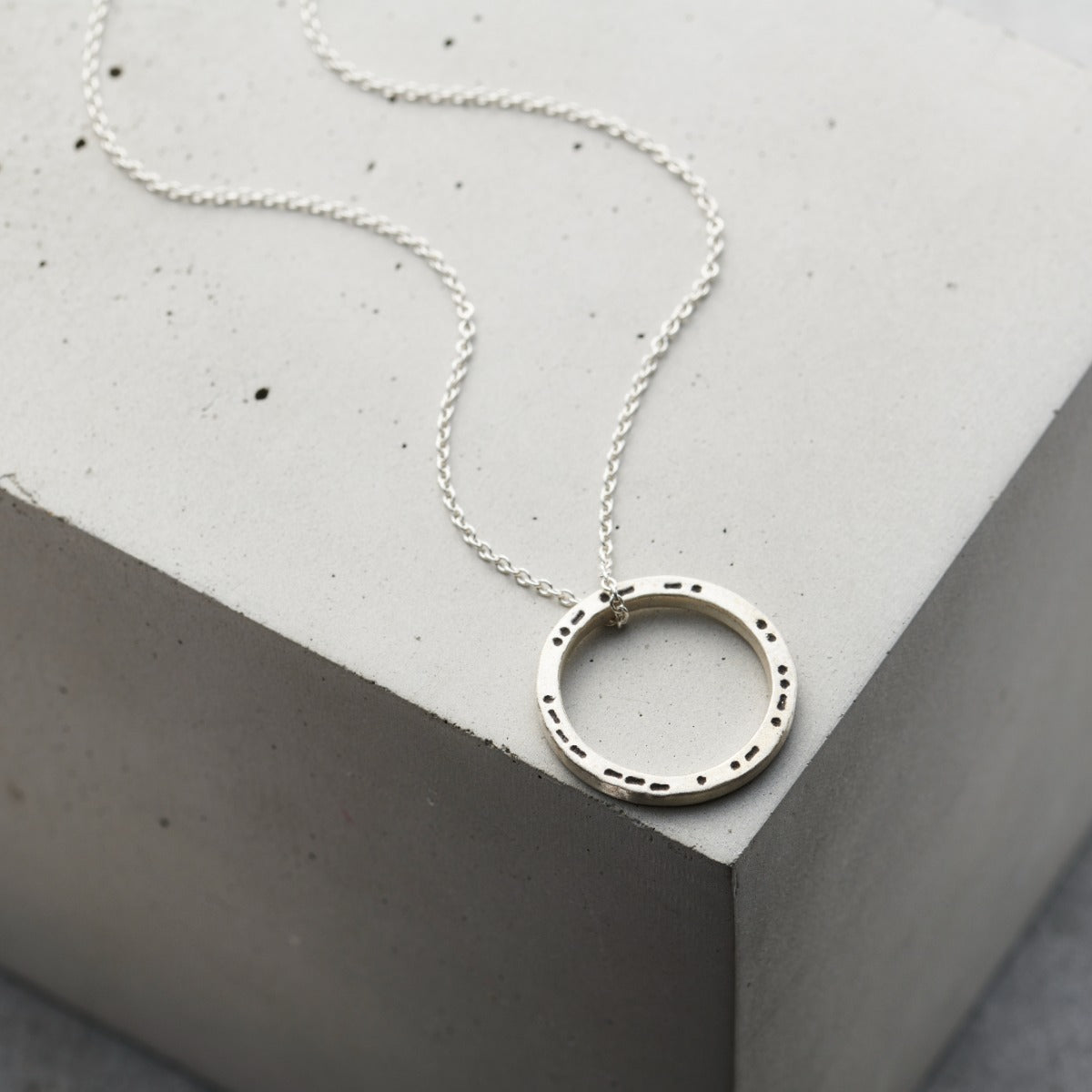 Personalised Morse Code Circle Necklace