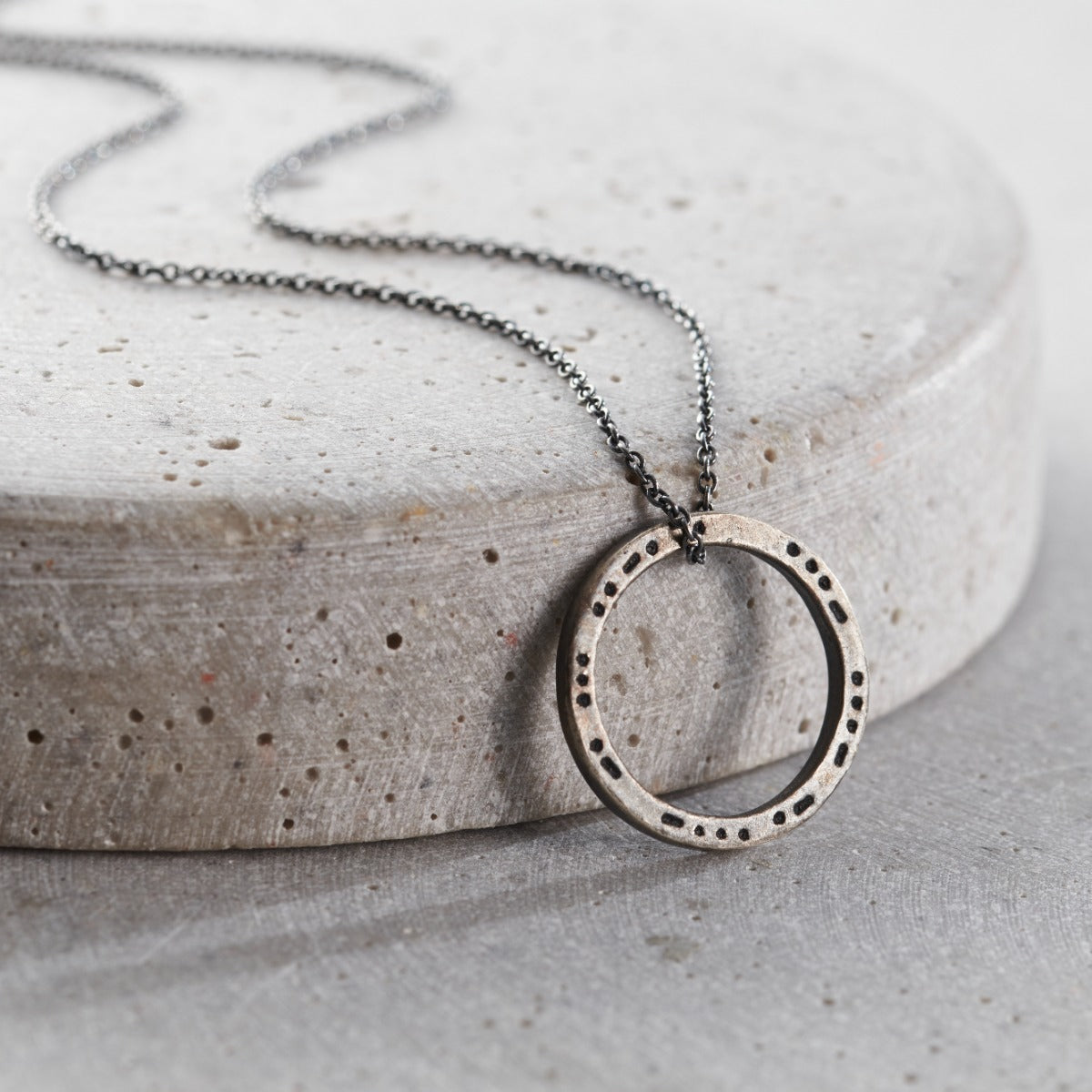 Personalised Morse Code Circle Necklace