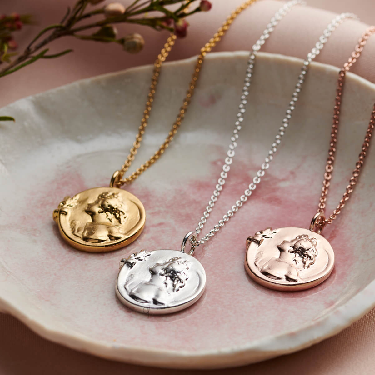 Personalised Cameo Coin Necklace