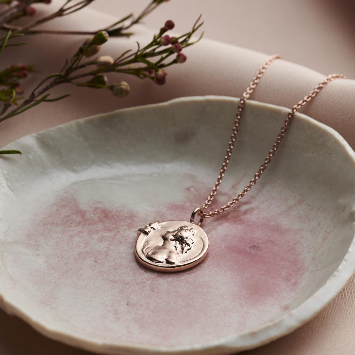 Personalised Cameo Coin Necklace