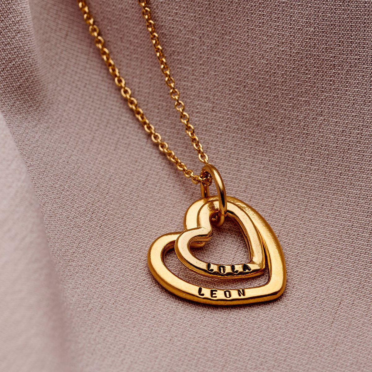 Personalised Mummy and Baby Heart Necklace