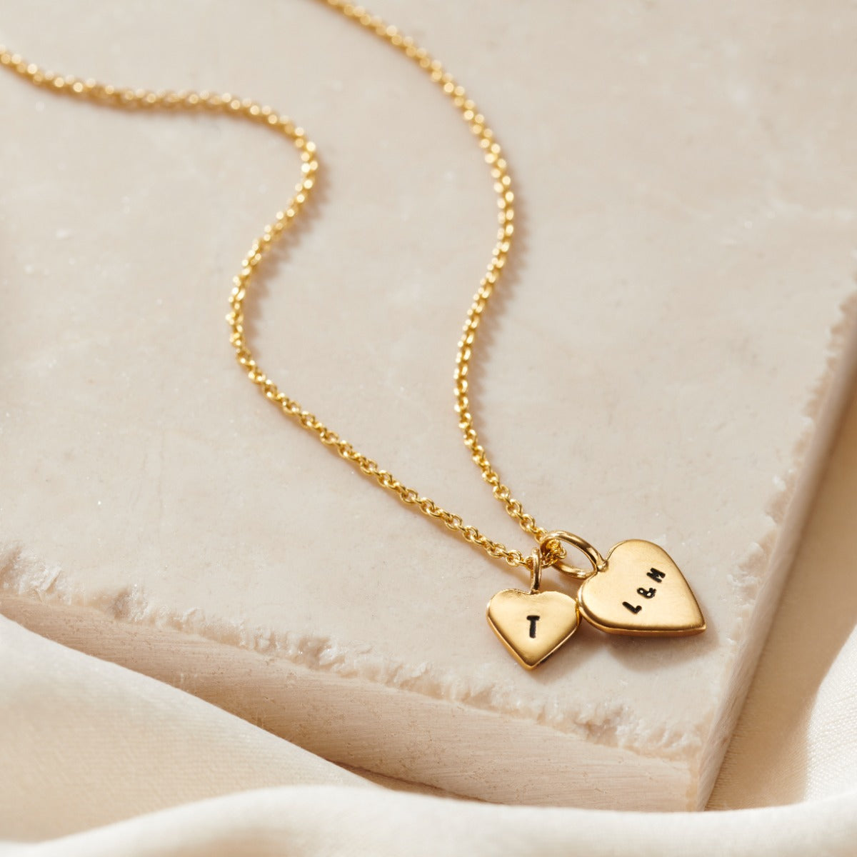 Personalised Mother & Baby Heart Charm Necklace