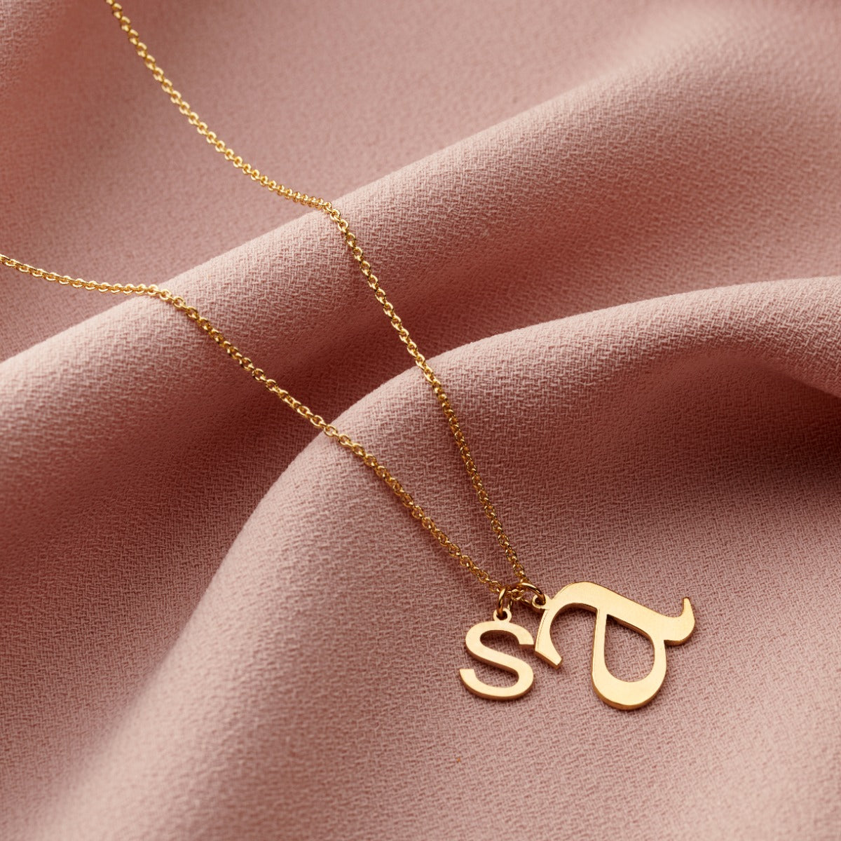 Mummy & Baby Letter Initial Necklace