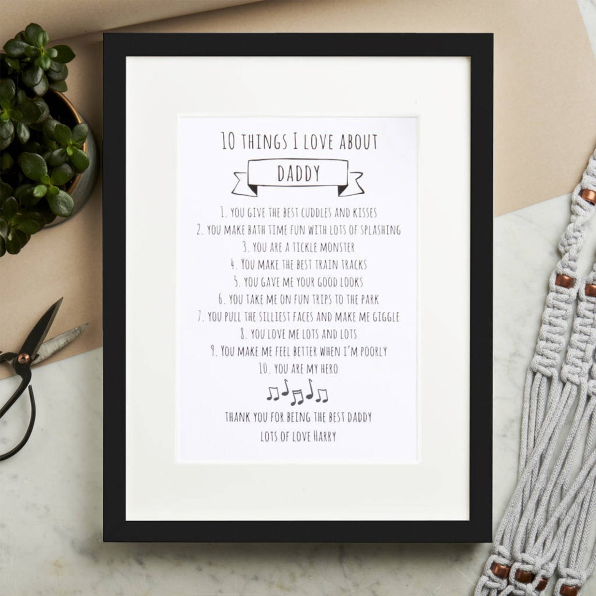 Personalised 10 Things I Love About Daddy Print