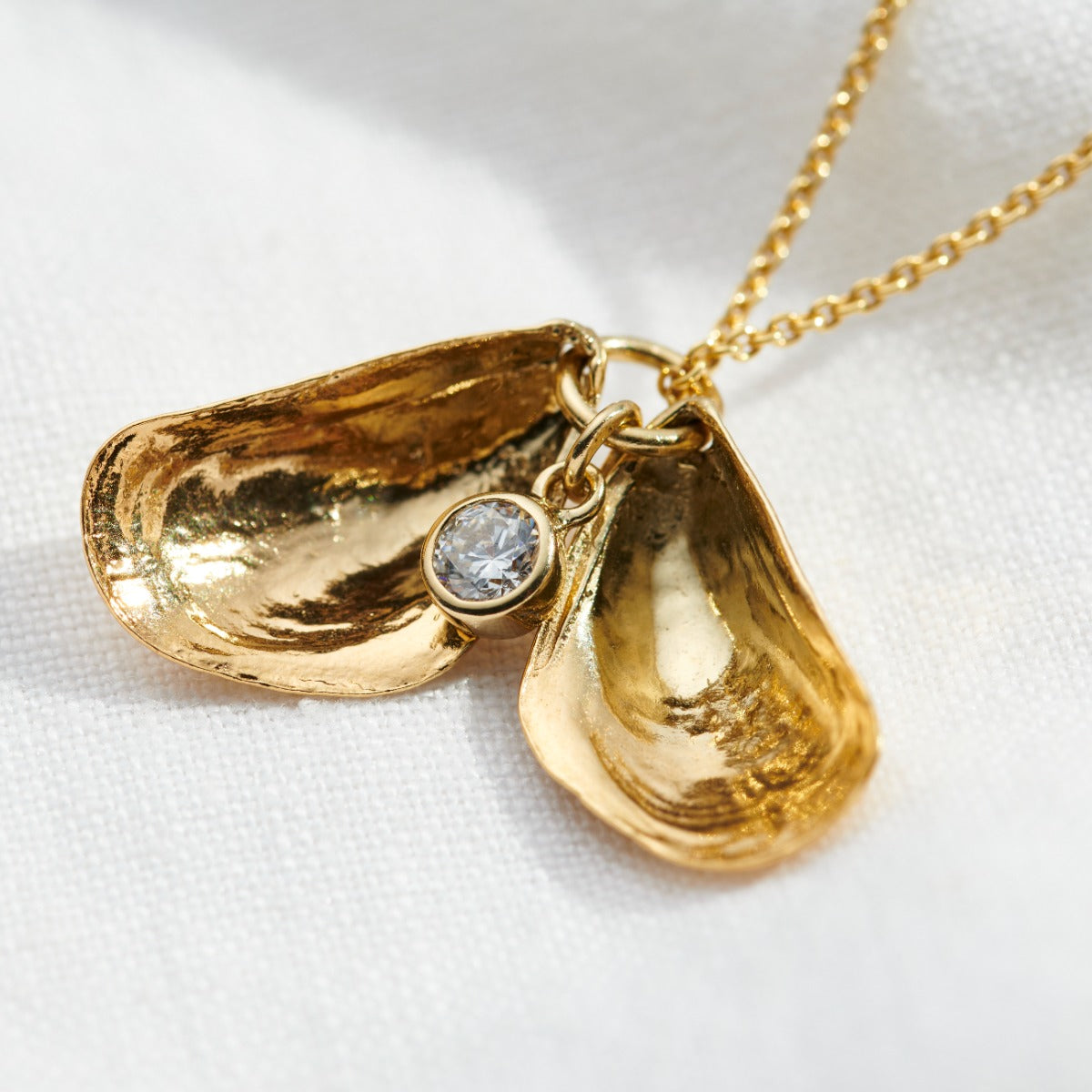 Personalised Mussel Shell Birthstone Necklace