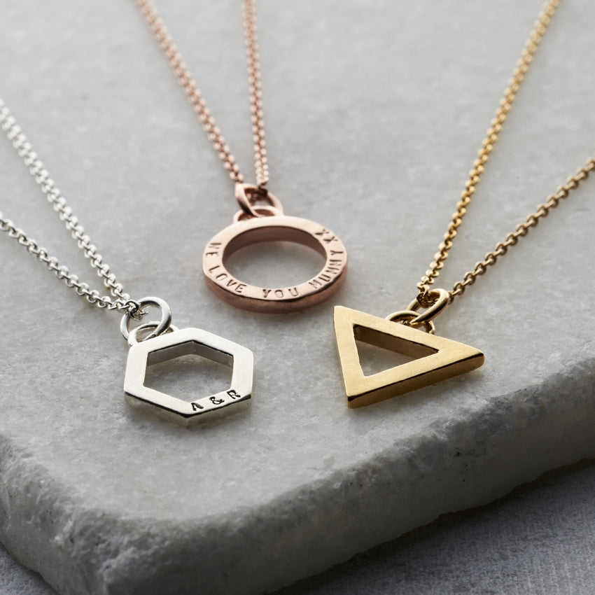 Personalised Geometric Circle Charm Necklace