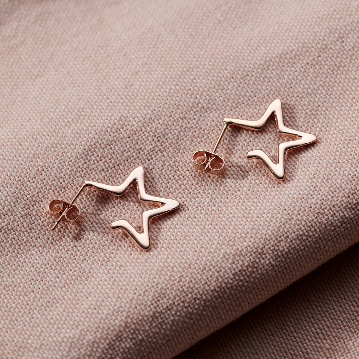 Open Star Hoop Earrings