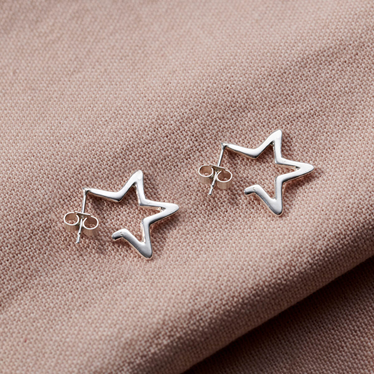 Open Star Hoop Earrings