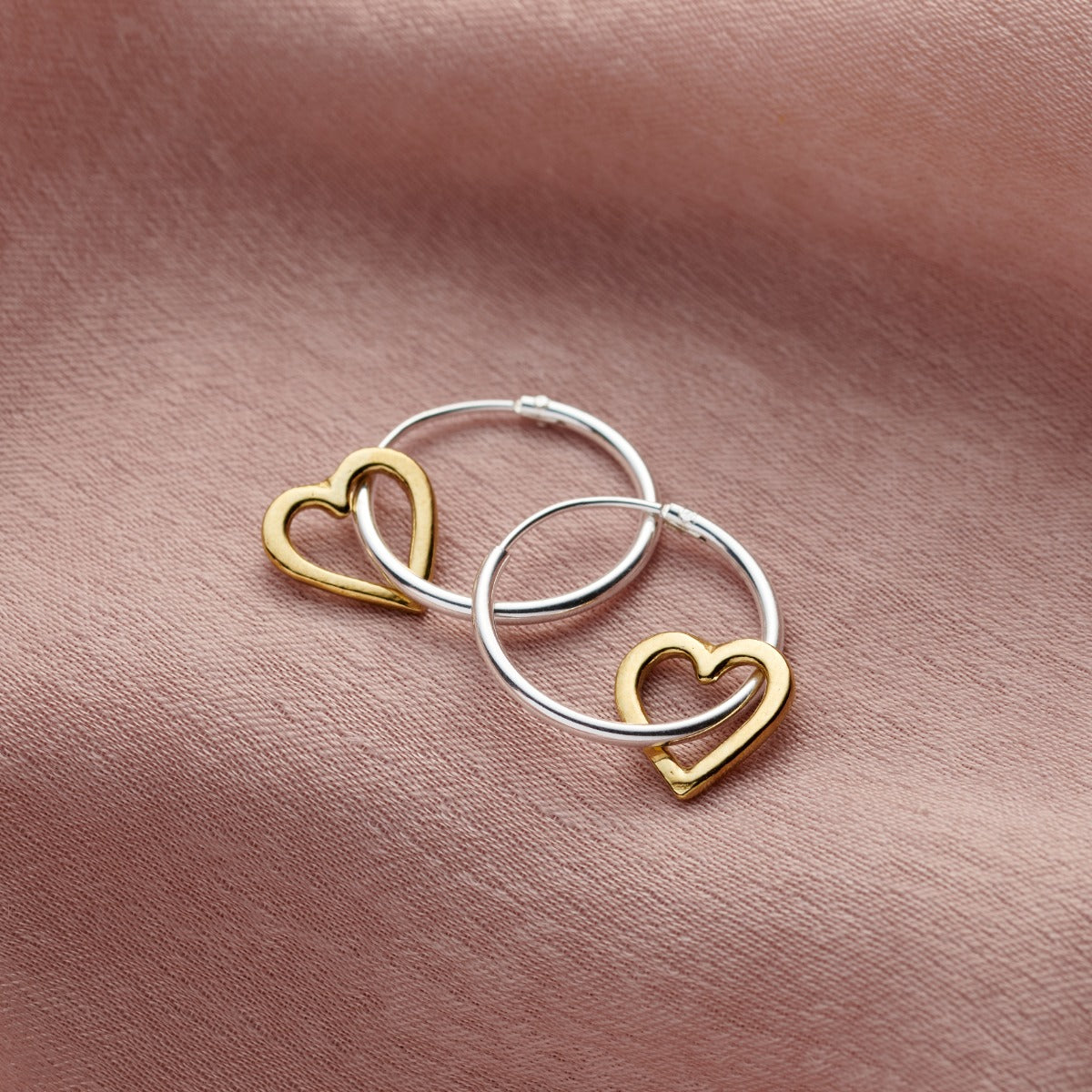 Micro Message Heart Hoop Earrings