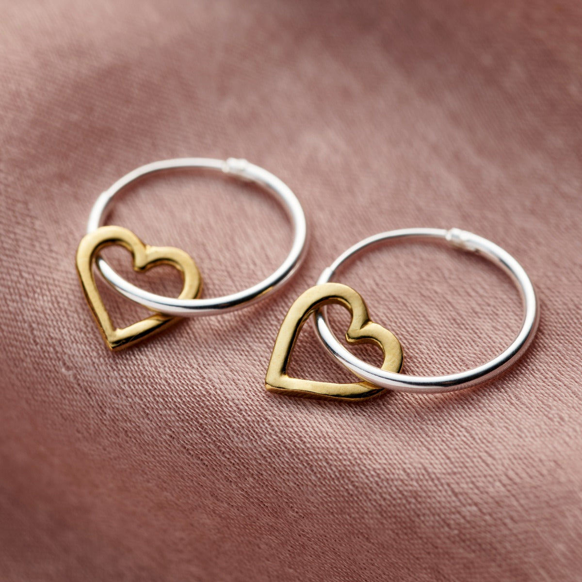 Micro Message Heart Hoop Earrings