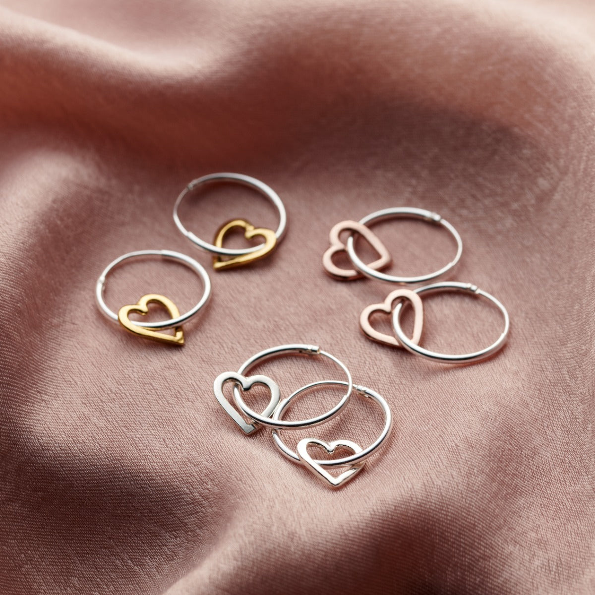 Micro Message Heart Hoop Earrings