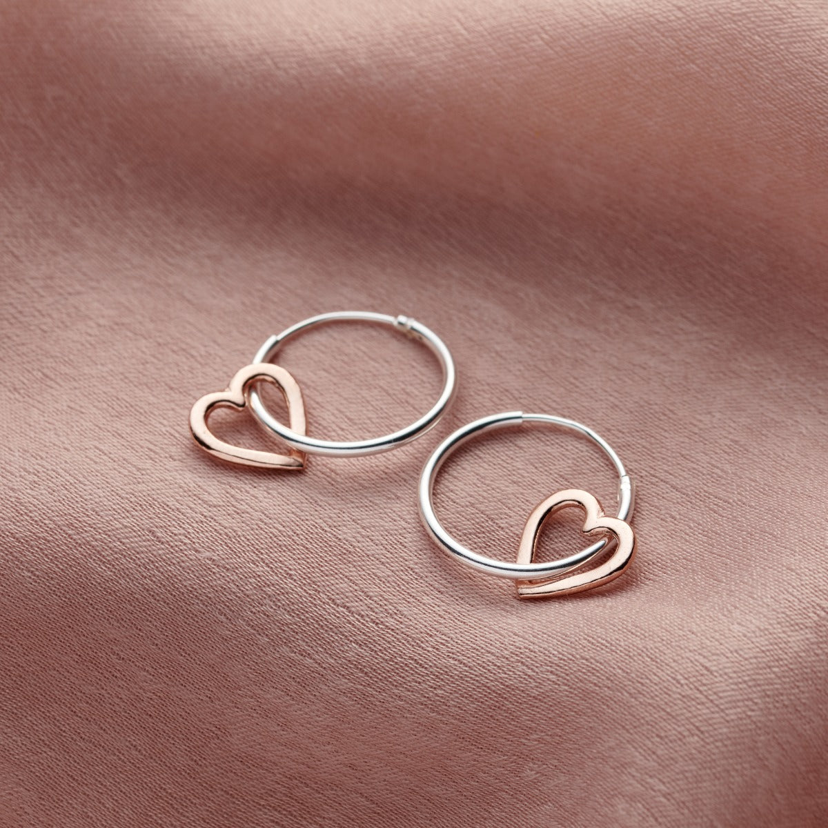 Micro Message Heart Hoop Earrings