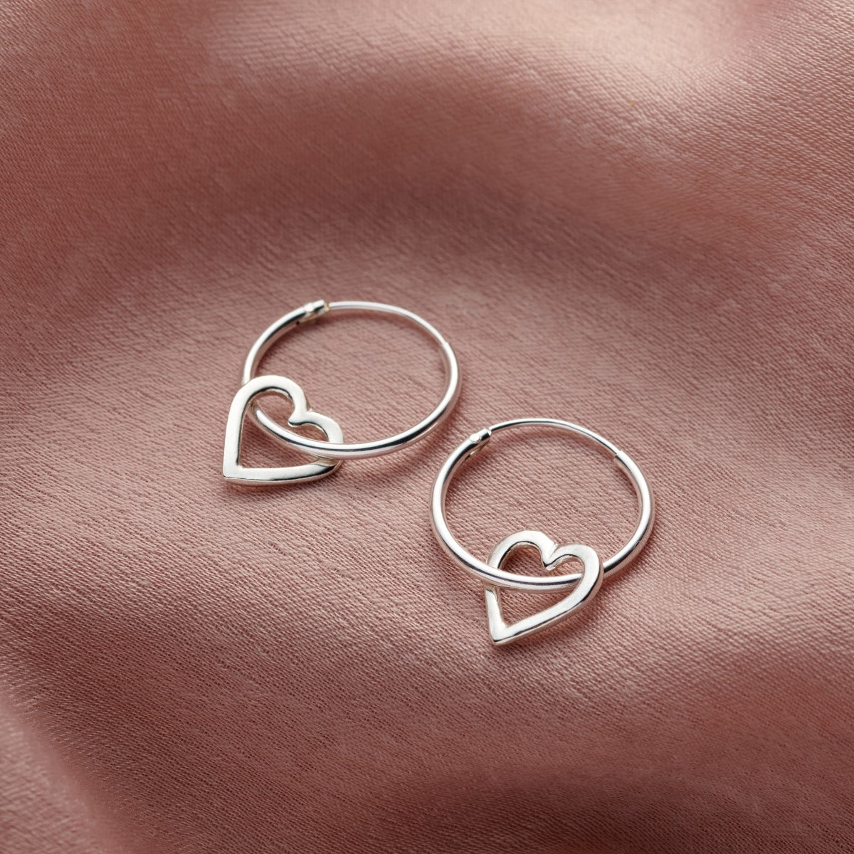 Micro Message Heart Hoop Earrings