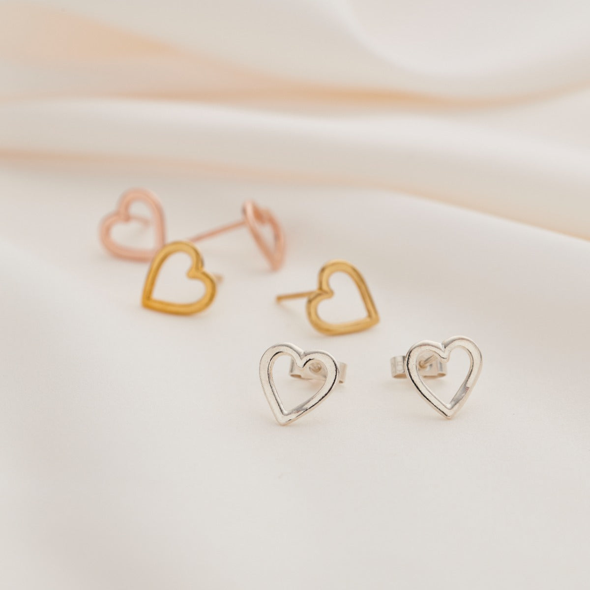 Petite Love Heart Stud Earrings