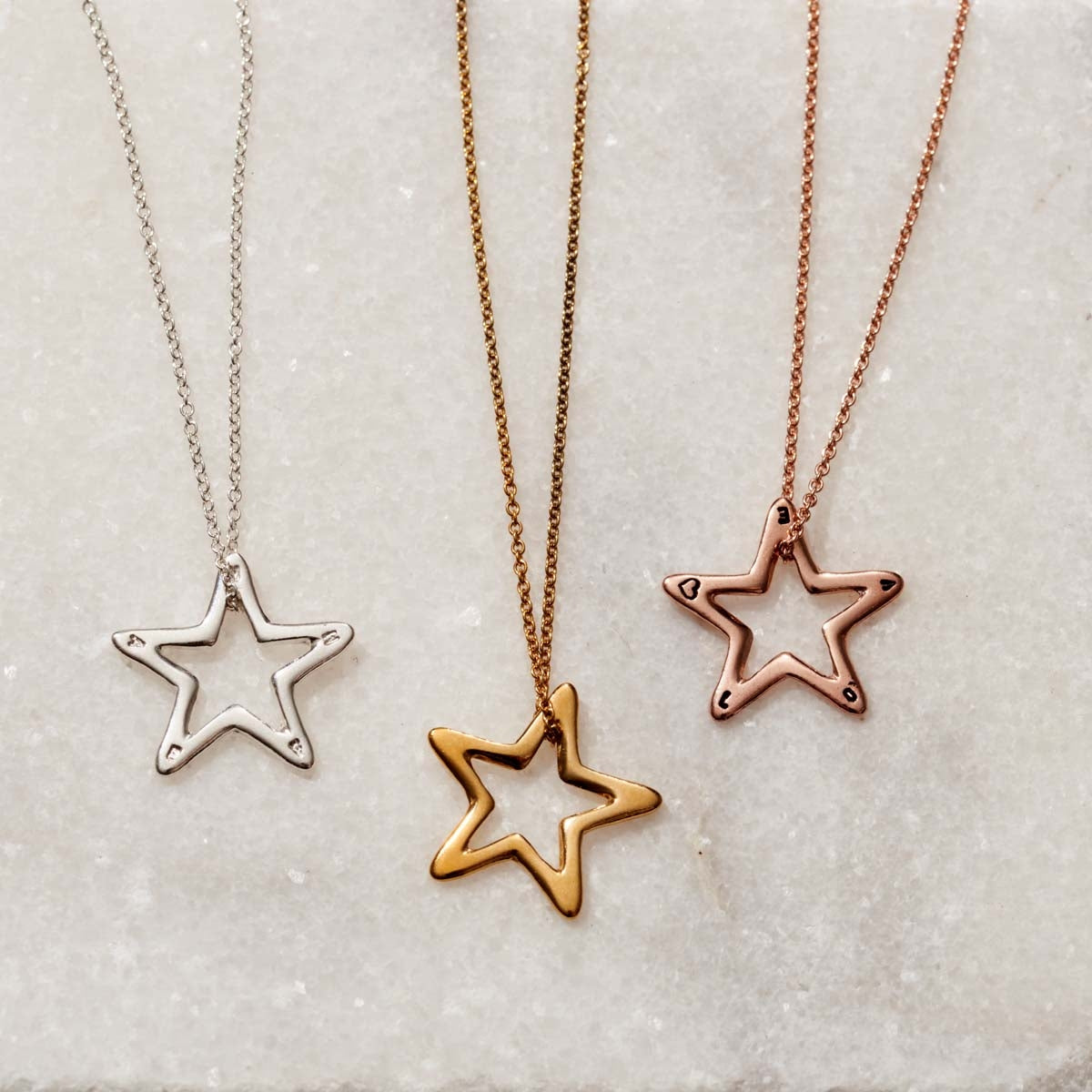 Personalised Open Star Necklace