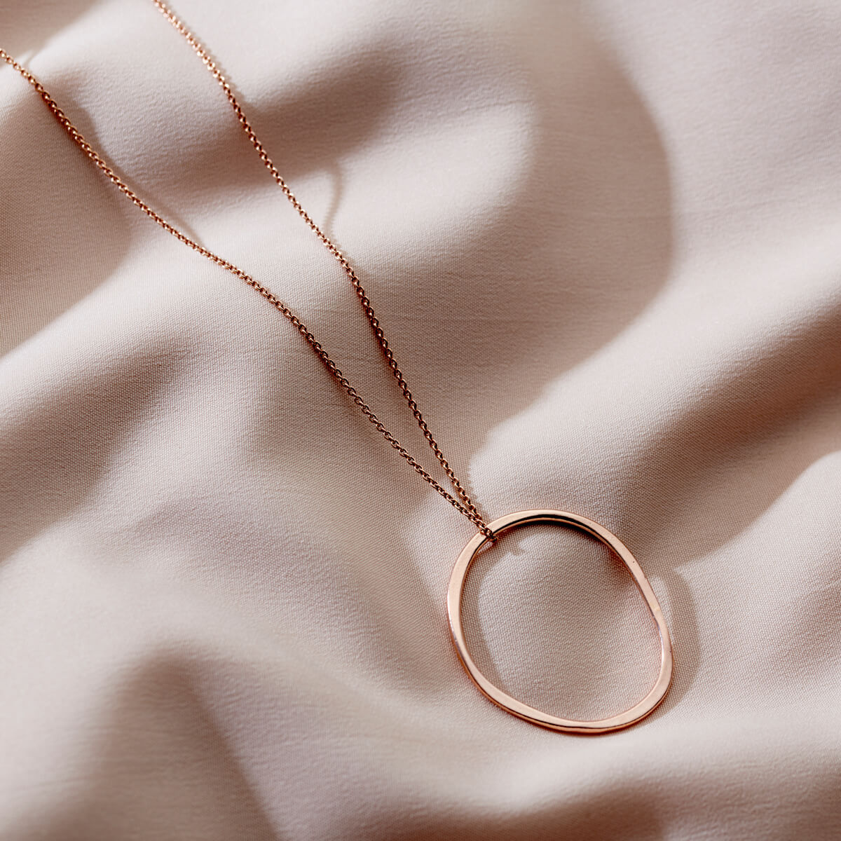 Personalised Fine Organic Hoop Necklace