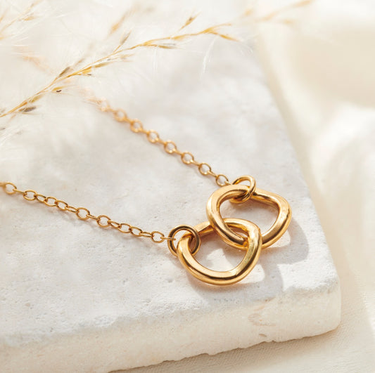 Personalised Curved Interlinking Hoops Necklace