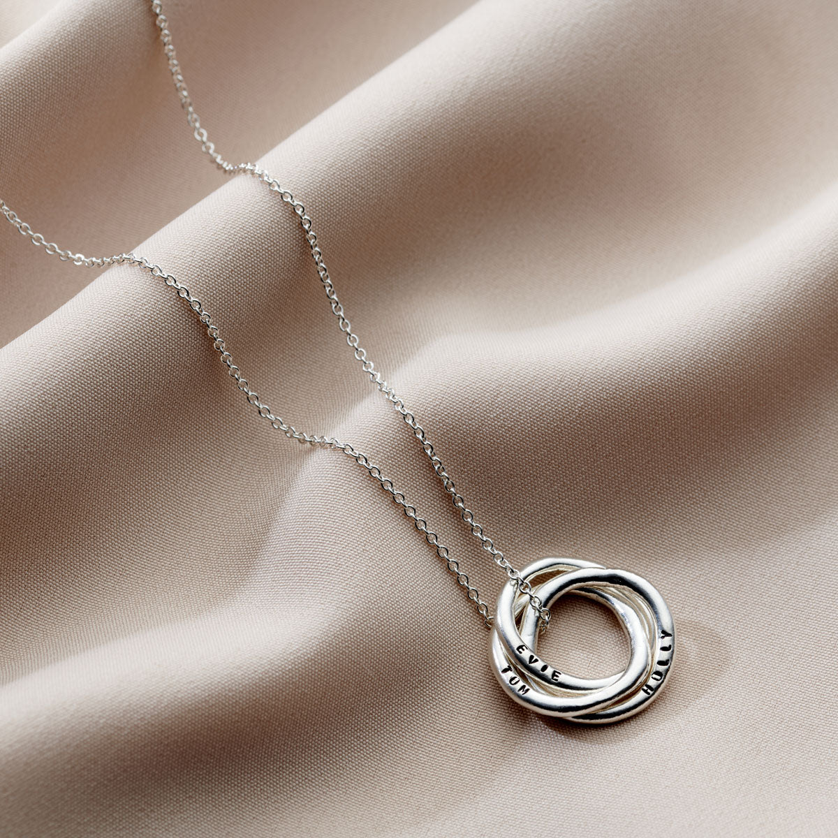 Personalised Molten Russian Ring Necklace