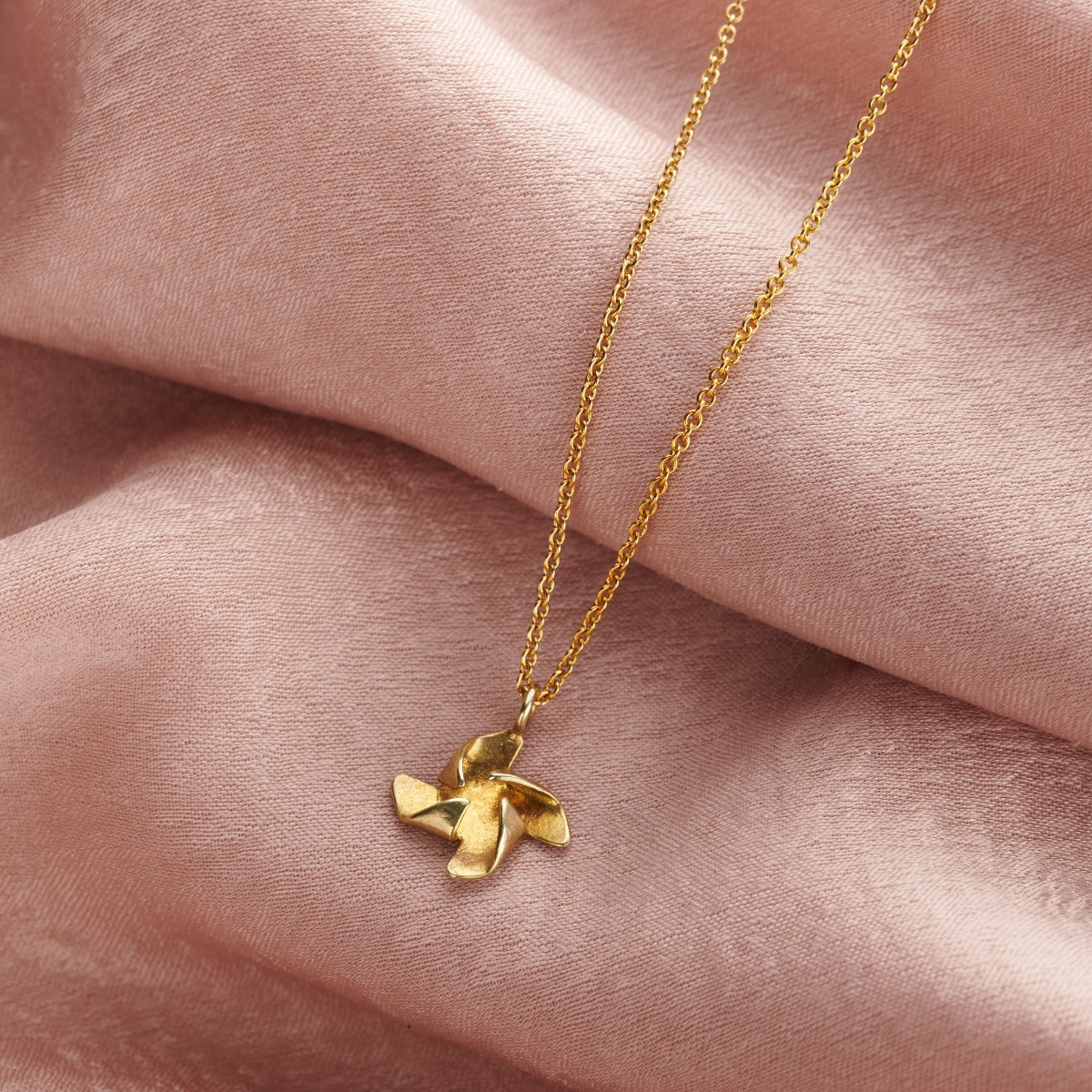 Origami Flower Charm Necklace