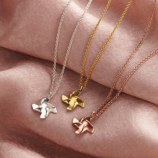 Origami Flower Charm Necklace