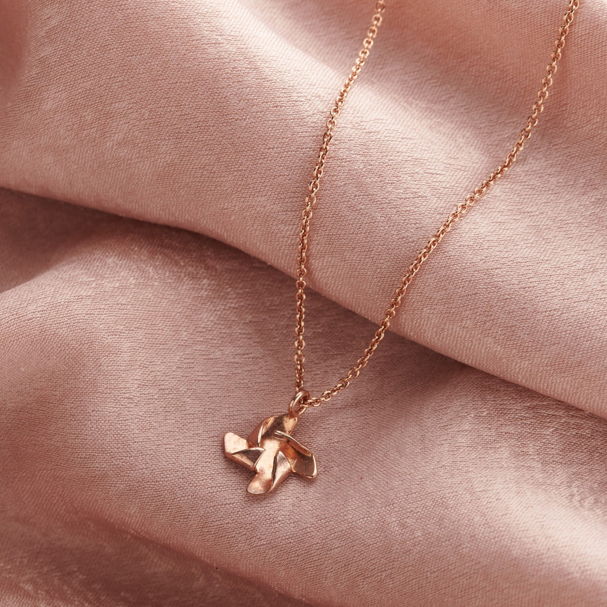 Origami Flower Charm Necklace