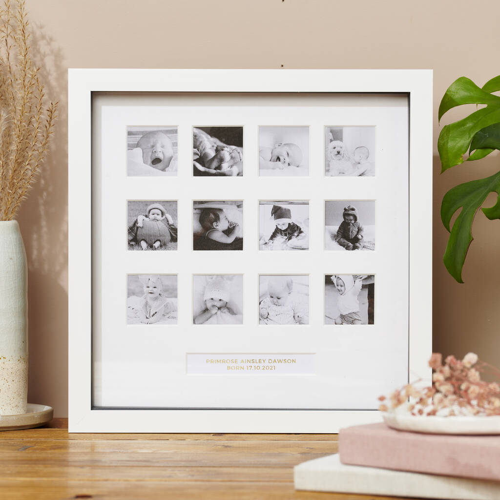 My First Year Personalised Square Photo Frame