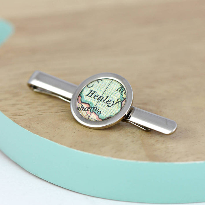 Personalised Vintage Map Tie Clip