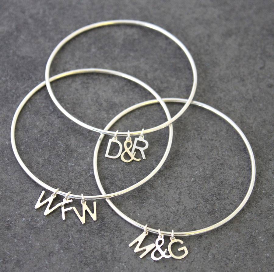 Personalised Letter Charm Bangle