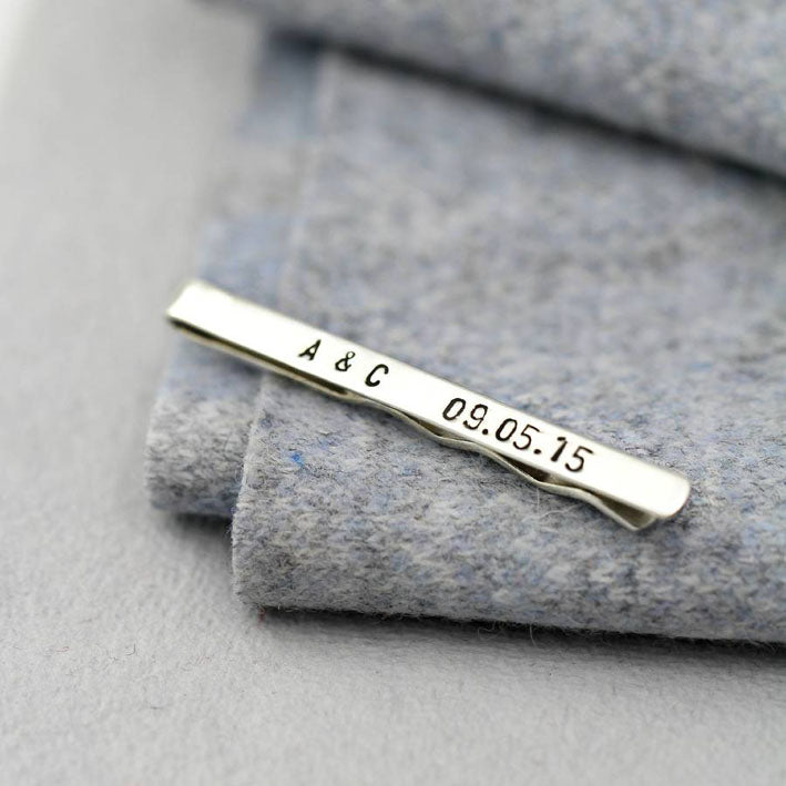 Personalised Silver Tie Clip