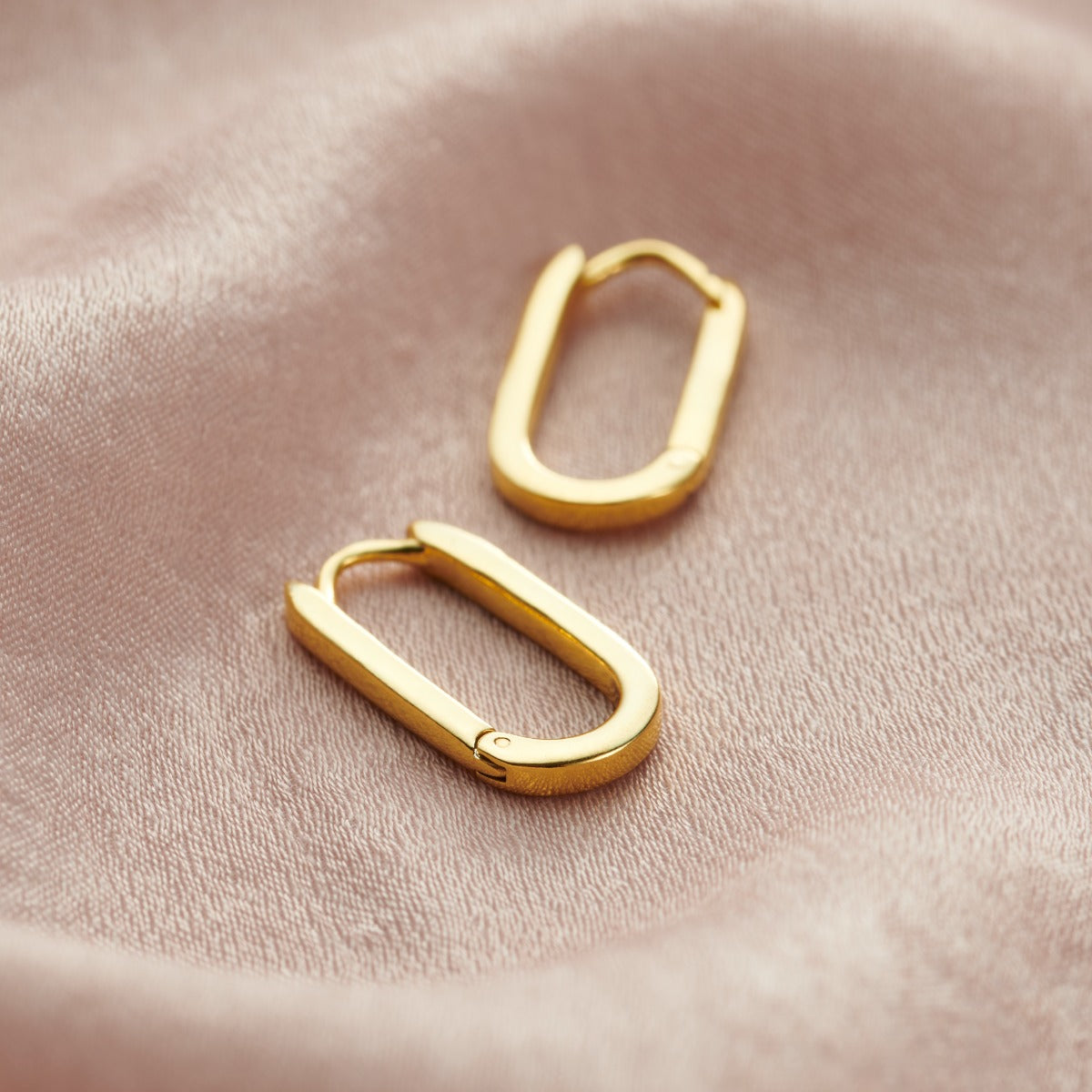 Hinged Oval Link Hoop Earrings