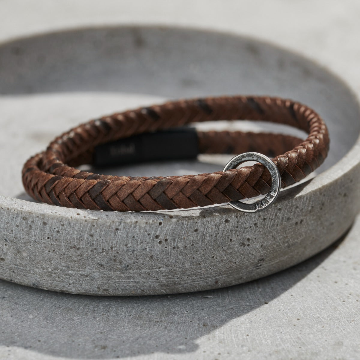 Men's Personalised Leather Message Bracelet